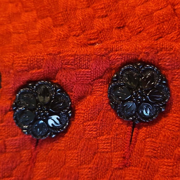 Red Textured Button-Up Jacket - Picture 2 of 3